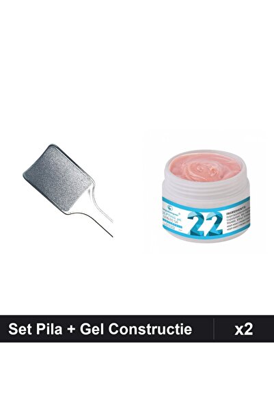 Makeup Set 2 Pila Calcaie Neagră Matt + Gel Constructie UV LED FSM 15g, Unghii
