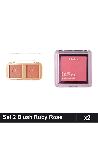 Makeup Set 2 Blush Ruby Rose Cheek To Cheek 02 & BL 20 7.3g, Colorete Compact