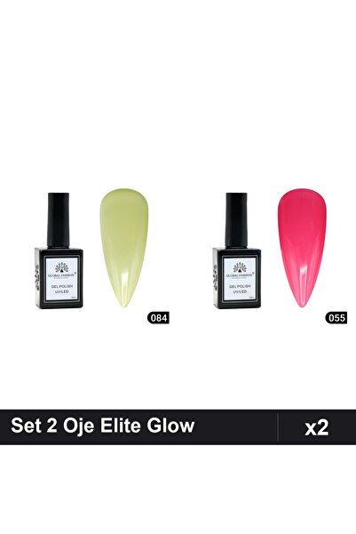 Makeup Set 2 Oje Semipermanente Global Fashion Elite Glow 15ml, Nuante 084 05...