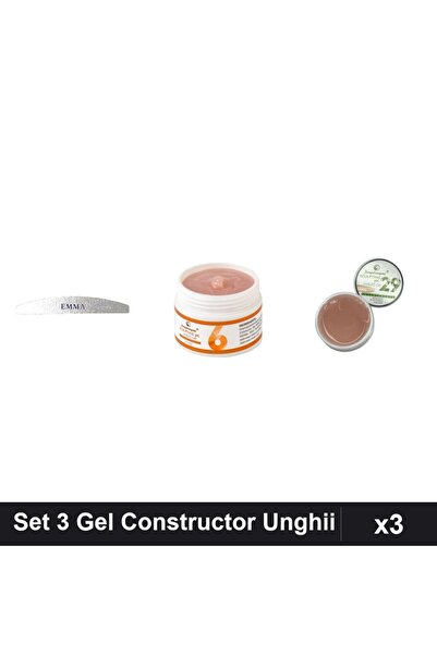 Makeup Set 3 Piese Îngrijire Unghii - Pilă Emma 120/150 + 2x Gel Constructor ...
