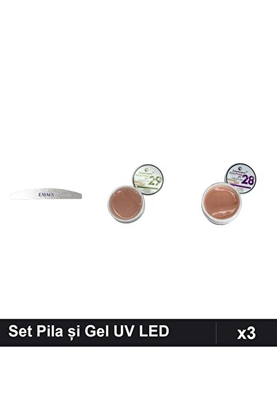 Makeup Set 3 Pila și Gel Constructie UV LED FSM 15g, Manichiura Profesională