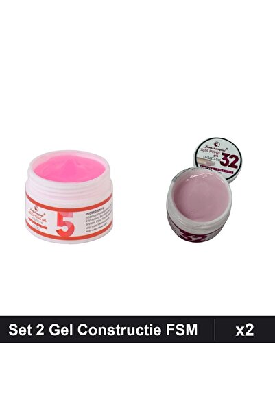 Makeup Set 2 Gel Constructie UV LED FSM 15g, Nuante 05 32, Builder Gel Profes...