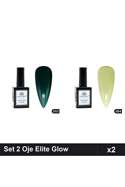 Makeup Set 2 Oje Semipermanente Global Fashion Elite Glow 15ml, Nuante 093 08...