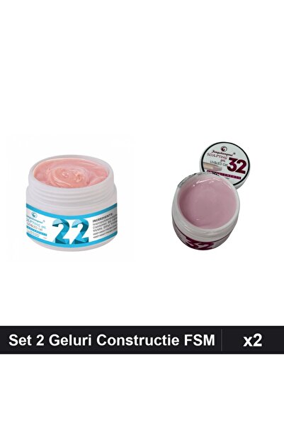Makeup Set 2 Geluri Constructie UV LED FSM 15g, Nuante 22 32, Unghii Profesio...