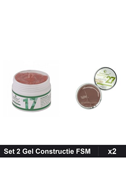 Makeup Set 2 Gel Constructie UV LED FSM 15g, Nuante 17 27, Manichiura Profesi...