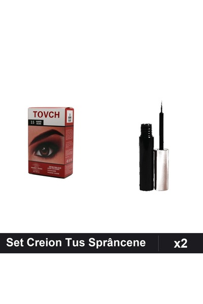 Makeup Set 2 Creion și Tus Sprâncene Nuanta 3.5, Vopsea + Tuș Magnetic Negru