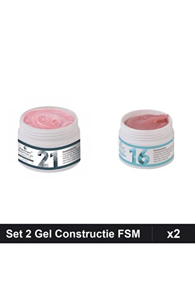 Makeup Set 2 Gel Constructie UV LED FSM 15g, Nuante 21 și 16, Manichiură Unghii