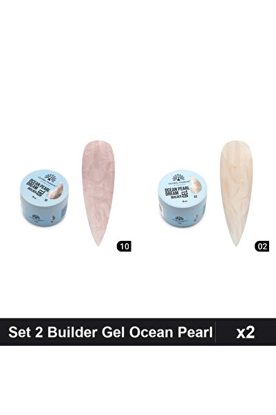 Makeup Set 2 Builder Gel Ocean Pearl Dream 15g, Nuante Nr 10 și Nr 02, Constr...