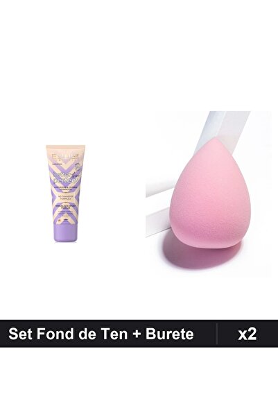 Makeup Set 2 Fond de Ten Eveline Better than Perfect 01 Ivory 30ml + Burete