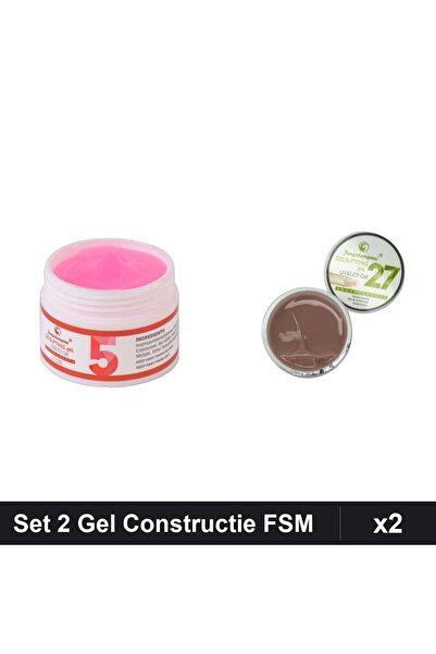 Makeup Set 2 Gel Constructie UV LED FSM 15g, Nuante 05 27, Builder Gel Unghii