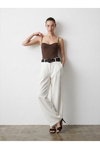 Quzu 26Ypnt01912 Belt Detailed Trousers