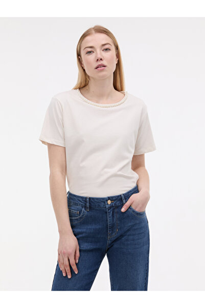 ORSAY Tricou de damă crem cu aplicație