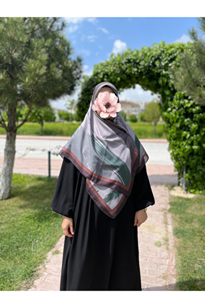 Nakişce Large Size Nova Pattern Cotton Scarf 115X115Cm