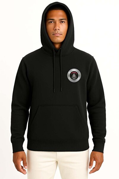 Bahriyeli Collection Hooded Sg Unisex Sweatshirt with Pocket and Back Print