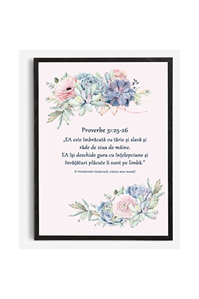 OEM Pictură florală cu verset creștin din Cartea Proverbelor 31:25-26, perfec...