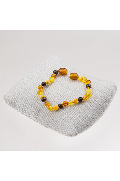 LADIN DOGALTAŞ Damla Amber Baby Bracelet Mixed Color-Baltic Amber-Certified P...