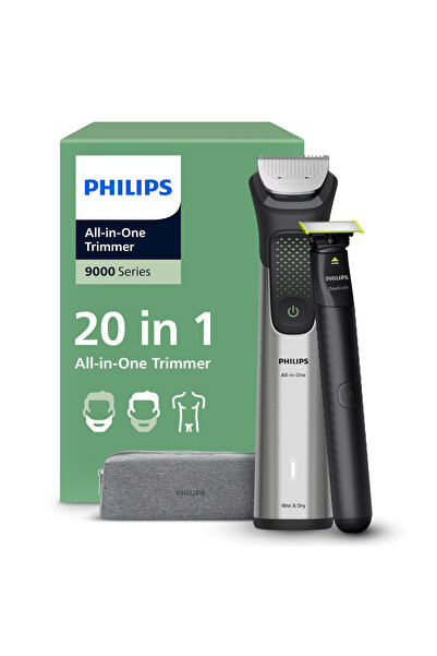 Philips Тример за брада, глава и тяло 20-в-1 Всичко в едно MG9557/15 + OneBla...