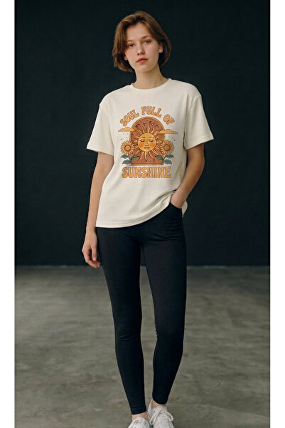 leathermood Ženska majica sa širokim krojem i grafičkim printom "Sunshine"