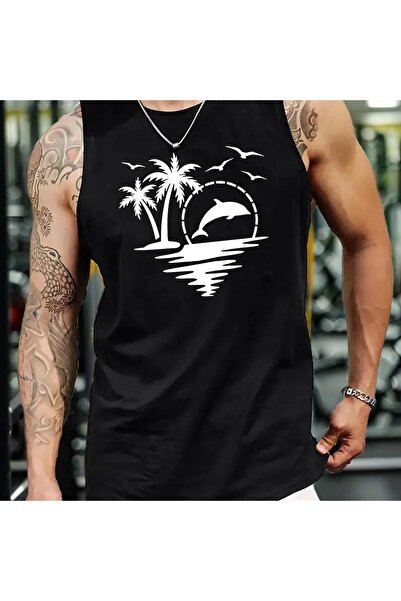 valeriae Bellanova Men's Oversize Crew Neck Sleeveless T-Shirt - Long Cut