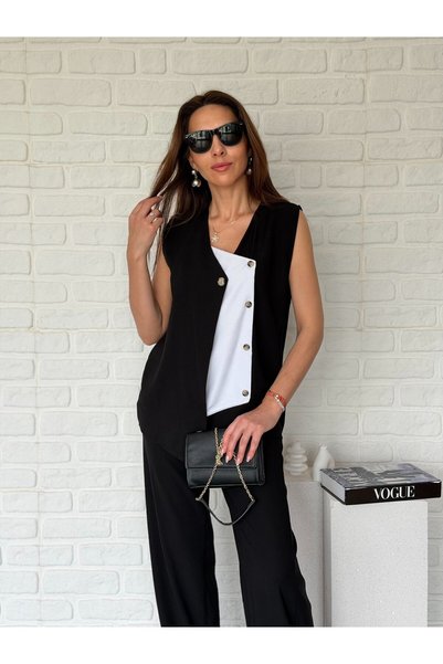 Goncalya Asymmetric Vest Tensel Suit