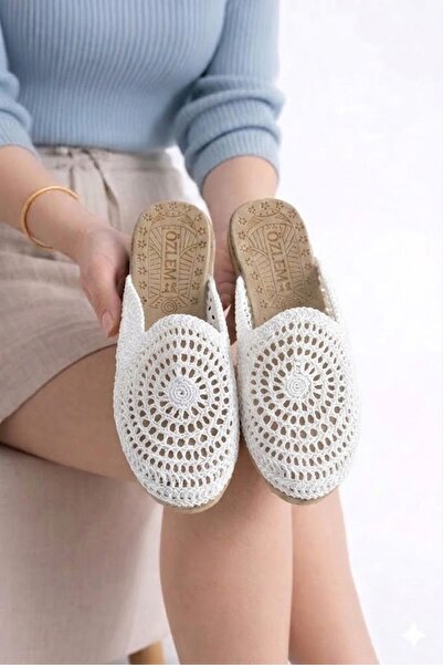 Behtah Kundura Women's Thick Soled Round Toe Knitted Closed Women's Slippers ...