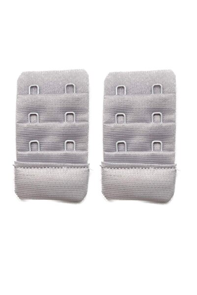 Royaleks 2 Pieces Agraf Bra Extension Hook 3 Rows / 2 Hooks Gray