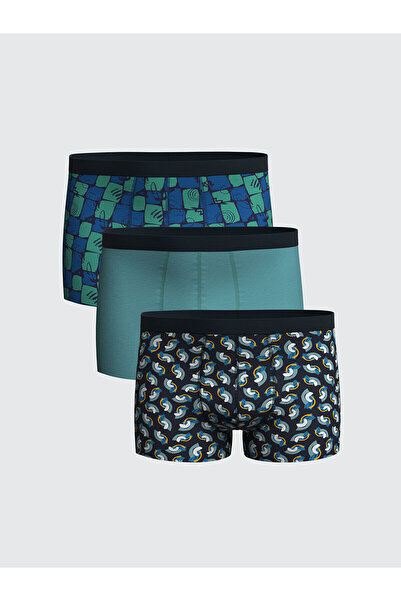LC Waikiki Green Standard Fit Cotton Flexible Men's Boxers 3 Pcs