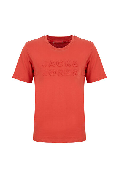 Jack & Jones Turuncu Erkek Regular Fit Logo Baskılı T-Shirt 12307677 JPRBLURA...
