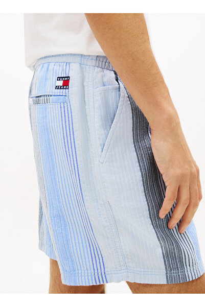Tommy Jeans Mavi Erkek Çizgili Şort DM0DM22830C3Q Mavi Şort