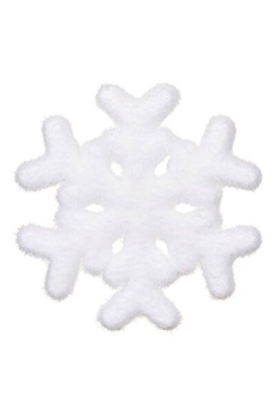 Zumzeria Autocolant 3D Fulg de Nea de Crăciun Alb cu Sclipici 15x15cm