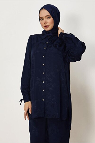 Alvina Shirt Collar Jacquard Suit 46568