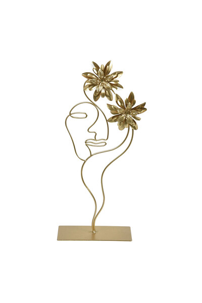 OEM Decorațiune metalică cu flori aurii 16x37cm