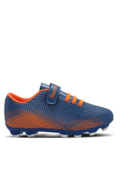 Slazenger Hafif Rahat Bağcıklı Unisex Çocuk Spor Krampon Futbol Ayakkabısı Mavi