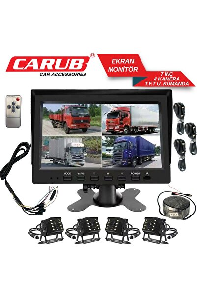 Carub 7 inç Ekran Monitor 4 AHD Kamera Kumanda Traktör Tır Tipi