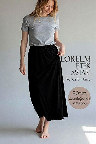 Lorelm Uzun Dizaltı Jüpon Etek Astarı Polyester Jarse Kumaş Tam Boy