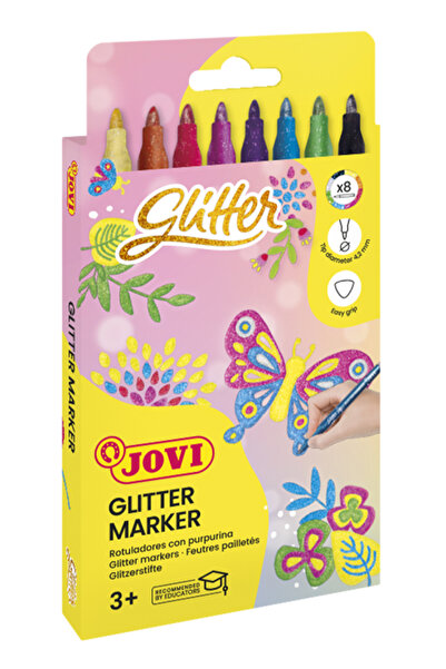 Jovi 1608G GLITTER MARKER PARLAK KEÇELİ KALEM - 8 RENK