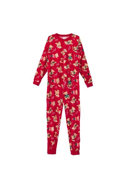 Zumzeria Set de pijamale roșii de familie cu imprimeu cu ursuleți