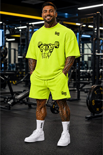 Alcoach Men's 2-Piece Bodybuilding Outfit - Polyester Sportswear, Breathable ...
