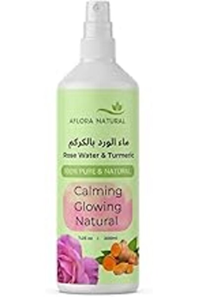 AFLORA Rose Water Facial Toner with Turmeric, Brightening Mist for Even Tone,...