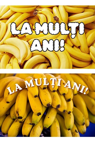 OEM Set 2 Felicitări La Mulți Ani cu Banane, Design Vesel și Colorat, Carton ...