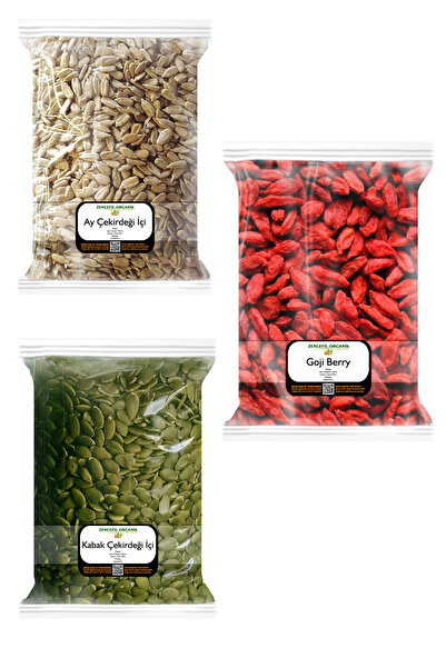 Zencefil Organik 3x170 Gr. Gojiberry Goji Berry Çiğ Kabak Çekirdeği İçi Ay Çe...