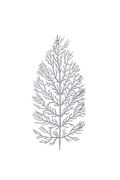 Zumzeria Ramură decorativă de Crăciun, Ferigă argintie, 70cm