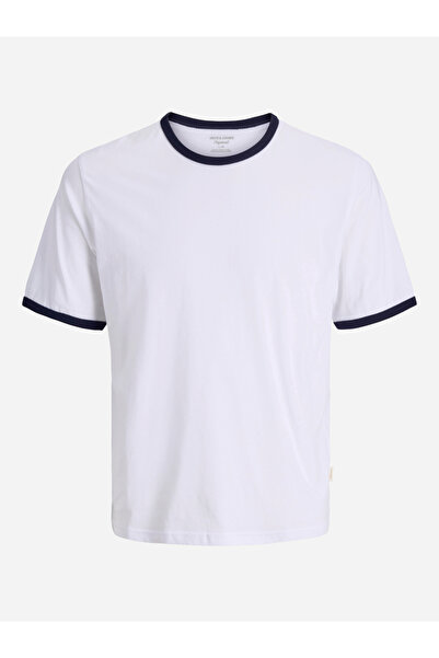 Jack & Jones Men White Short Sleeve Ringer T-Shirt