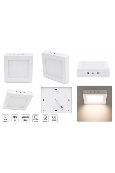 Cata CT-5272v 24W Sıva Üstü Kare LED Armatür 1920 lm Günışığı 3000K Beyaz
