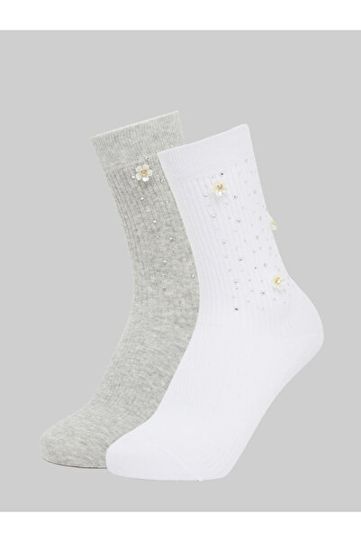 Styli Pack of 2 - Embellished Crew Socks