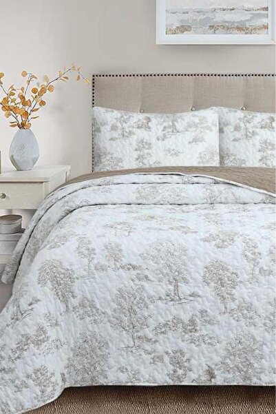 Çeyiz Diyarı Uniqe Fiber Filled Double 240X260 cm Bedspread Cappucino