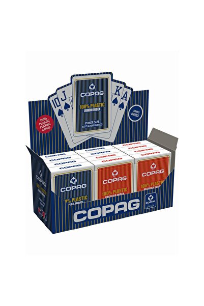 Cartamundi Cards Poker 100, Plastic PK2. Waist red, index in 2 corners
