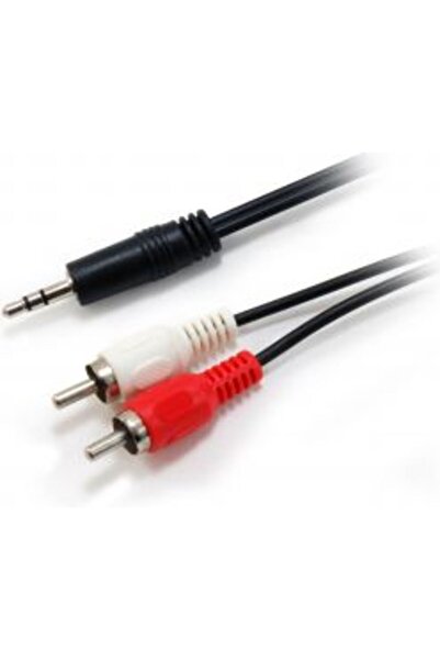 EQUIP Cablu audio stereo 3.5mm tată la 2x RCA tată, 2.5m, Negru