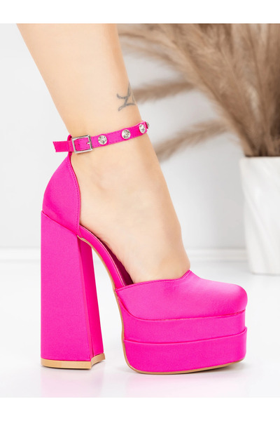 mei Pantofi cu Toc gros si Platforma 2SY12 Fucsia