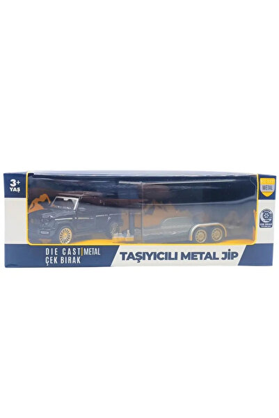 Gokidy Karavanlı Çek Bırak Metal Jeep Siyah